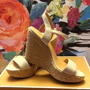 Gorgeous white Michael Kors high heels  wedge sandals.
